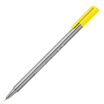 Ручка капиллярная Triplus, трехгранный пластиковый корпус, 0,3 мм, цвет чернил: желтый