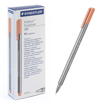 Ручка капиллярная Triplus, трехгранный пластиковый корпус, 0,3 мм, цвет чернил: нежно розовый