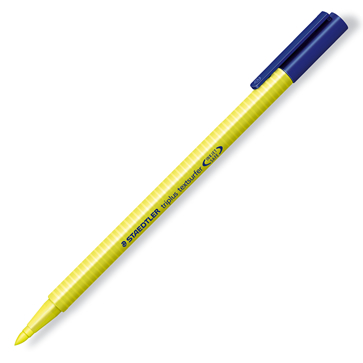 Текстовыделитель флуоресцентный, круглый наконечник, 3,4 мм, желтый