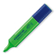 Текстовыделитель флуоресцентный, клиновидный наконечник, 1-5 мм, зеленый
