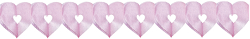 Гирлянда "Сердечки", розовые, 6 м, бумажная, фигурная