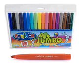 Фломастеры Jumbo, 18 цветов, d = 5 мм, пластиковая упаковка.