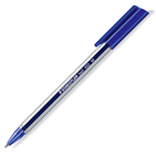 Ручка шариковая 432, трехгранный прозрачный корпус, синяя