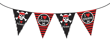 Гирлянда-флажки "Пираты", 6 м, PE