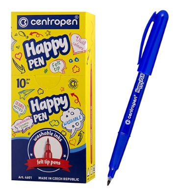 Линер Centropen Happy Pen, 0,7 мм, синий