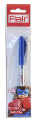 Ручка шариковая двусторонняя 2-IN-1, пластик, синяя и красная, блистер