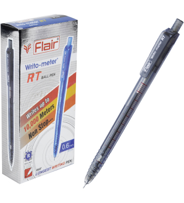 Ручка шариковая автоматическая Flair WRITO-METER RT, пластиковый корпус, 0,5 мм, черная