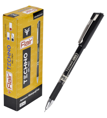 Ручка гелевая Flair TECHNO GEL, черная, пластик