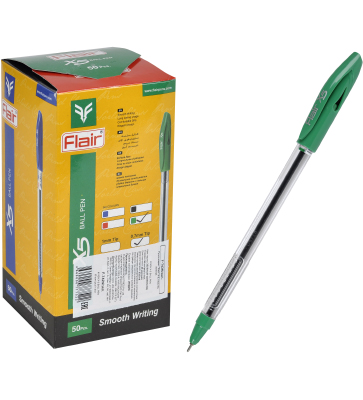 Ручка шариковая Flair X-5, пластик, зеленая