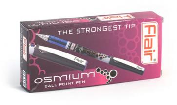 Ручка шариковая Osmium, пластик, металлический клип, 0,7 мм, черная