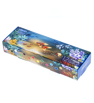 Гуашь "Океан" 12 цветов, 25 мл, картонная коробка
