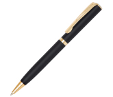 Ручка шариковая Golden Eve, черный металлический корпус, цвет чернил: синий 