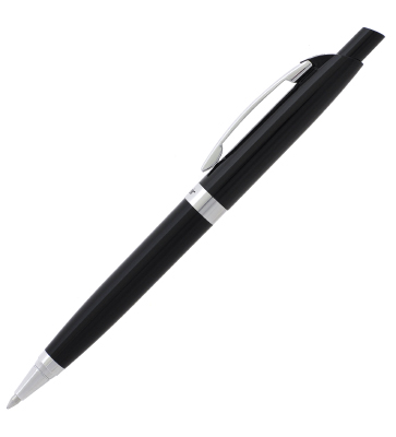 Автоматическая шариковая ручка Success, черный с хромом акриловый корпус, цвет чернил: синий
