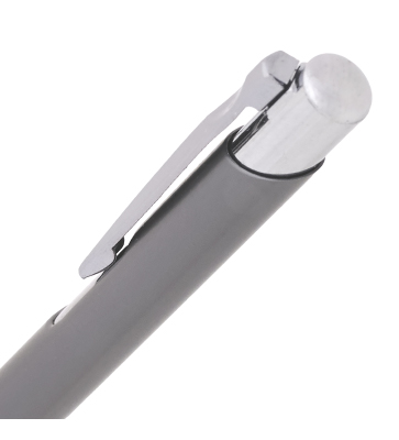 Автоматическая шариковая ручка SKIN, серый металлический корпус, в футляре, цвет чернил: синий