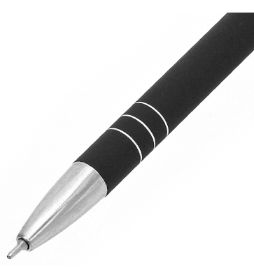 Автоматическая шариковая ручка Indigo, черный металлический корпус, цвет чернил: синий