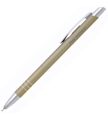 Автоматическая шариковая ручка Indigo, золотой металлический корпус, цвет чернил: синий