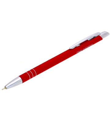 Автоматическая шариковая ручка Indigo, красный металлический корпус, цвет чернил: синий