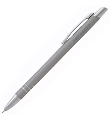 Автоматическая шариковая ручка Indigo, серебряный металлический корпус, в футляре, цвет чернил: синий