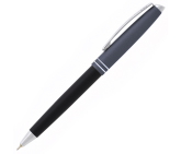 Автоматическая шариковая ручка Voyager, графитовый с черным металлический корпус, цвет чернил: синий