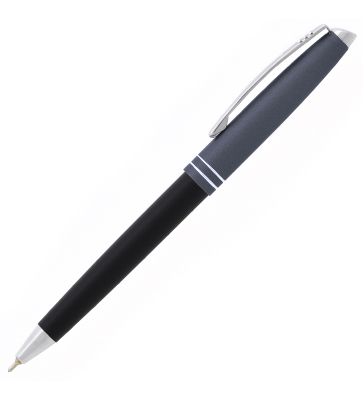 Автоматическая шариковая ручка Voyager, графитовый с черным металлический корпус, в футляре, цвет чернил: синий
