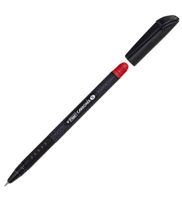 Ручка шариковая CARBONIX V, карбоновый корпус, 0,7мм, цвет чернил: красный
