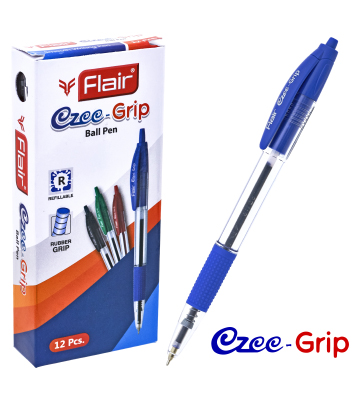 Автоматическая шариковая ручка EZEE-GRIP, из пластика с прорезиненным гриппом, 0,7мм, цвет чернил: синий