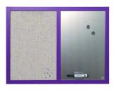 Доска комбинированная, магнитно-маркерная и войлочная, пурпурная рамка 60x45 см. Крепеж настенный в комплекте